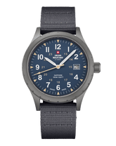 Swiss Military Klassische Uhr im Army-Stil, blaues Canvas - SM34108.05